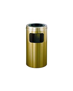 Glaro C1560BE Atlantis "All-Weather" Collection Sand Cover Ash/Trash Receptacle - 10 Gallon Capacity - 15" Dia. x 31" H - Satin Brass