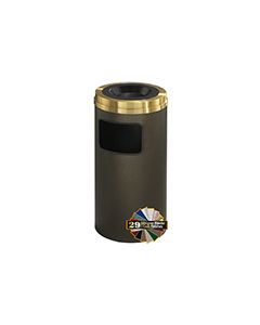 Glaro C1560 Mount Everest Sand Cover Ash/Trash Receptacle - 10 Gallon Capacity - 15" Dia. x 31" H - Satin Brass Cover