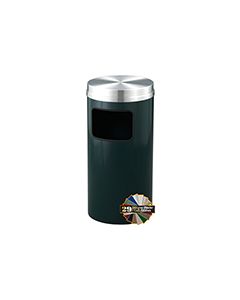 Glaro C1566 Mount Everest Flat Top Receptacle - 10 Gallon Capacity - 15" Dia. x 31" H - Satin Aluminum Cover