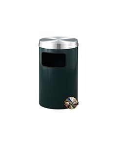 Glaro C2066 Mount Everest Flat Top Receptacle - 17 Gallon Capacity - 20" Dia. x 31" H - Satin Aluminum Cover