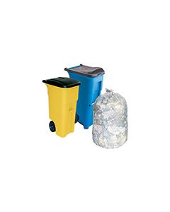 Pitt Plastics L576420C 31 x 26 x 64, 2 Mil Clear Trash Liners for Brute 50 Gallon Rollout Containers - Gusset Seal - 50 per case - Flat Pack