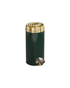 Glaro D1541 Mount Everest Donut Top Ash/Trash Receptacle - 16 Gallon Capacity - 15" Dia. x 33" H - Satin Brass Cover