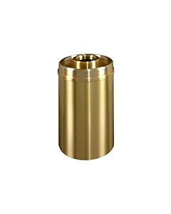 Glaro D2035BE Atlantis "All-Weather" Collection Donut Top Ash/Trash Receptacle - 33 Gallon Capacity - 20" Dia. x 35" H - Satin Brass