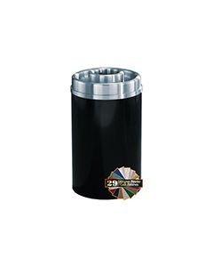 Glaro D2035 Mount Everest Donut Top Ash/Trash Receptacle - 33 Gallon Capacity - 20" Dia. x 35" H - Satin Aluminum Cover