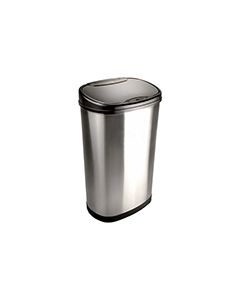 Nine Stars DZT-50-13 Infrared Touchless Waste Receptacle - 13.2 Gallon Capacity - 16 1/2" L x 11 1/2" W x 27" H - Stainless Steel with Black Accents