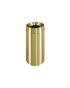 Glaro F1533BE Atlantis "All-Weather" Collection Funnel Top Receptacle - 16 Gallon Capacity - 15" Dia. x 33" H - Satin Brass