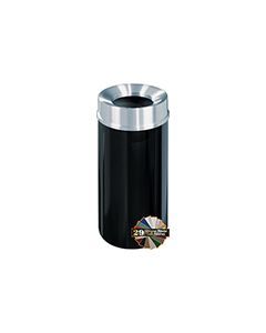 Glaro F1533 Mount Everest Funnel Top Receptacle - 16 Gallon Capacity - 15" Dia. x 33" H - Satin Aluminum Cover