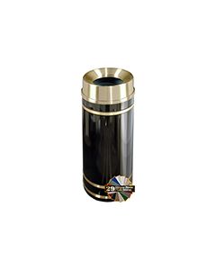 Glaro F1555 Monte Carlo Collection Funnel Top Receptacle - 16 Gallon Capacity - 15" Dia. x 34" H - Satin Brass Accents