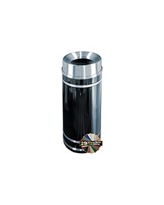 Glaro F1556 Monte Carlo Collection Funnel Top Receptacle - 16 Gallon Capacity - 15" Dia. x 34" H - Satin Aluminum Accents