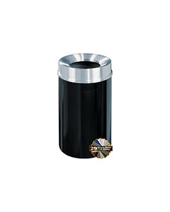 Glaro F2035 Mount Everest Funnel Top Receptacle - 33 Gallon Capacity - 20" Dia. x 35" H - Satin Aluminum Cover