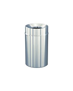 Glaro F2035SA New Yorker Collection Funnel Top Receptacle - 33 Gallon Capacity - 20" Dia. x 35" H - Satin Aluminum