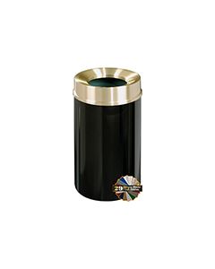 Glaro F2041 Mount Everest Funnel Top Receptacle - 33 Gallon Capacity - 20" Dia. x 35" H - Satin Brass Cover