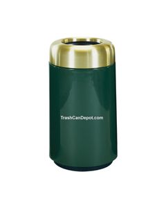 FG1630TSB Two Piece Round Model with Satin Aluminum or Satin Brass Top - 22 Gallon Capacity - 16" Dia. x 30" H - Disposal Opening is 10" Dia.