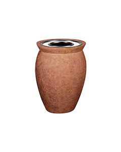 Rubbermaid / United Receptacle FG993046 Milan Collection Pescara Fiberglass Ash/Trash Receptacle - 37 Gallon Capacity - 28 1/2" Dia. x 36 1/4" H - Weathered Terra-Cotta in color