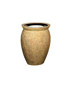 Rubbermaid / United Receptacle FGFGK1924SUSAH Milan Collection Pescara Fiberglass Sand-Top Ash Urn - 18 1/2" Dia. x 24" H - Sahara in color