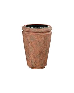 Rubbermaid / United Receptacle FGFGK2433PLWTRC Milan Collection Tuscan Open Top Waste Receptacle - 21 Gallon Capacity - 24" Dia. x 33" H - Weathered Terra-Cotta in color