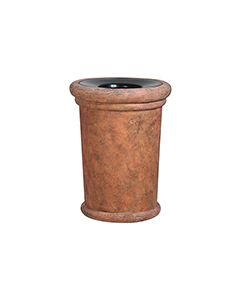 Rubbermaid / United Receptacle FGFGK2836PLWTRC Milan Collection Portofino Fiberglass Open Top Waste Receptacle - 37 Gallon Capacity - 27 1/2" Dia. x 36 1/4" H - Weathered Terra-Cotta in color