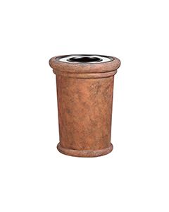 Rubbermaid / United Receptacle FGFGK2836SUTPLWTR Milan Collection Portofino Fiberglass Ash/Trash Receptacle - 37 Gallon Capacity - 27 1/2" Dia. x 36 1/4" H - Weathered Terra-Cotta in color