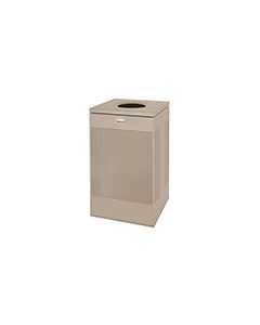 Rubbermaid / United Receptacle SC18EDP Designer Line Silhouette Open Top Waste Receptacle - 40 Gallon - 18 3/4" Sq. x 30" H - Desert Pearl