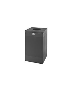 Rubbermaid / United Receptacle SC18ETBK Designer Line Silhouette Open Top Waste Receptacle - 40 Gallon - 18 3/4" Sq. x 30" H - Black