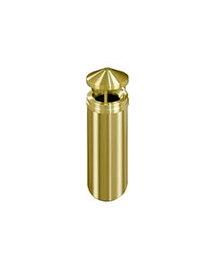 Glaro H1201BE Atlantis "All-Weather" Collection Canopy Top Receptacle - 12 Gallon Capacity - 12" Dia. x 39" H - Satin Brass