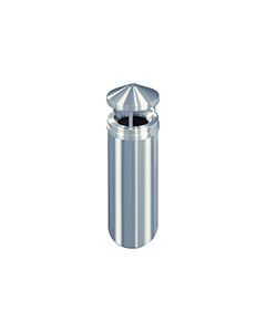 Glaro H1201SA New Yorker Collection Canopy Top Receptacle - 12 Gallon Capacity -12" Dia. x 39" H - Satin Aluminum