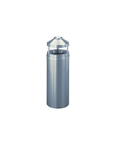 Glaro H1202SA New Yorker Collection Canopy Top Ash/Trash Receptacle - 12 Gallon Capacity -12" Dia. x 39" H - Satin Aluminum