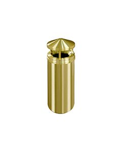 Glaro H1501BE Atlantis "All-Weather" Collection Canopy Top Receptacle - 16 Gallon Capacity - 15" Dia. x 39" H - Satin Brass