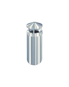 Glaro H1501SA New Yorker Collection Canopy Top Receptacle - 16 Gallon Capacity - 15" Dia. x 39" H - Satin Aluminum