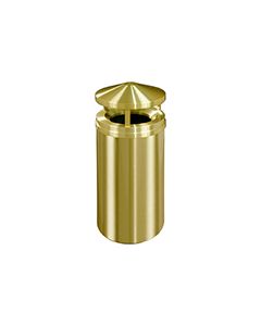 Glaro H2001BE Atlantis "All-Weather" Collection Canopy Top Receptacle - 33 Gallon Capacity - 20" Dia. x 42" H - Satin Brass