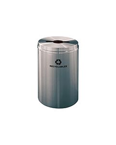 Glaro M2032SA "RecyclePro 1" Receptacle with Multi-Purpose Opening - 33 Gallon Capacity - 20" Dia. x 31" H - Satin Aluminum