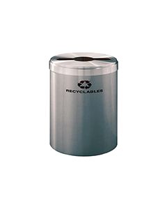 Glaro M2042SA "RecyclePro Value" Receptacle with Multi-Purpose Opening - 41 Gallon Capacity - 20" Dia. x 30" H - Satin Aluminum