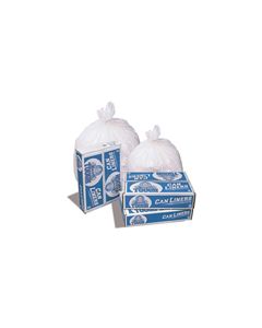 Pitt Plastics WS49SW Mighty Tough White Trash Bags - 42.5 x 48 - 56 Gallon (Glutton) Capacity - Heavy Plus Duty - .74 Mil - 100 per case - Flat Pack