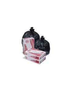 Pitt Plastics MR24339MK High-Density Mini-Roll Black Trash Bags - 24 x 33 - 12-16 Gallon Capacity - 6 Micron - 1000 per case - Perforated Roll