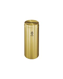 Glaro P1232BE "RecyclePro 1" Receptacle with Slot Opening - 12 Gallon Capacity - 12" Dia. x 31" H - Satin Brass