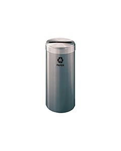 Glaro P1242SA "RecyclePro Value" Receptacle with Slot Opening - 15 Gallon Capacity - 12" Dia. x 30" H - Satin Aluminum