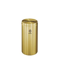 Glaro P1532BE "RecyclePro 1" Receptacle with Slot Opening - 16 Gallon Capacity - 15" Dia. x 31" H - Satin Brass