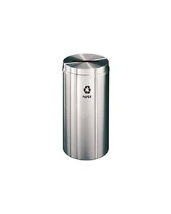 Glaro P1532SA "RecyclePro 1" Receptacle with Slot Opening - 16 Gallon Capacity - 15" Dia. x 31" H - Satin Aluminum