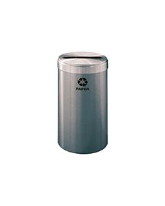 Glaro P1542SA "RecyclePro Value" Receptacle with Slot Opening - 23 Gallon Capacity - 15" Dia. x 30" H - Satin Aluminum