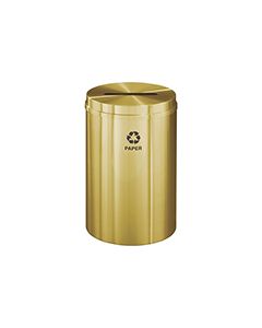 Glaro P2032BE "RecyclePro 1" Receptacle with Slot Opening - 33 Gallon Capacity - 20" Dia. x 31" H - Satin Brass