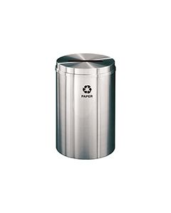 Glaro P2032SA "RecyclePro 1" Receptacle with Slot Opening - 33 Gallon Capacity - 20" Dia. x 31" H - Satin Aluminum