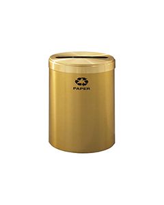 Glaro P2042BE "RecyclePro Value" Receptacle with Slot Opening - 41 Gallon Capacity - 20" Dia. x 30" H - Satin Brass