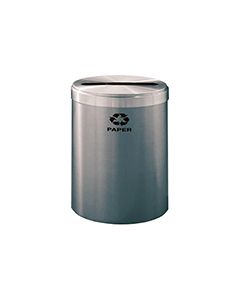 Glaro P2042SA "RecyclePro Value" Receptacle with Slot Opening - 41 Gallon Capacity - 20" Dia. x 30" H - Satin Aluminum