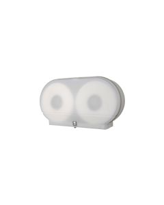 Palmer Fixture RD0027-03 9" Twin Jumbo Tissue Dispenser with 3 3/8" Core Only , 3 lbs- White Translucent in Color