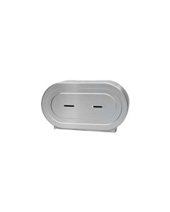 Palmer Fixture RD0327-09F 9" Twin Jumbo Tissue Dispenser with 2 1/4" Stub & 3 3/8" Adaptors , 5.15lbs - Brushed Stainless in Color