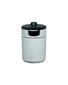 Witt Industries RLC-2038THAB Poly Lite Crete Round Side Load with Hide-A-Butt Ash Urn Trash Can - 27 Gallon Capacity - 20" Dia. x 38" H - Graystone, Whitestone or Sandstone