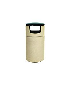 Witt Industries RLC-2641S Poly Lite Crete Round Side Load Trash Can - 60 Gallon Capacity - 26" Dia. x 41" H - Graystone, Whitestone or Sandstone