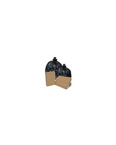 Pitt Plastics EC243209K 12-16 Gallon Re-Run 80% Recycled Content Low Density Trash Bags - Black in Color - 24 x 32 - .9 Mil - Star perf roll. 500/cs - 20 rolls of 25