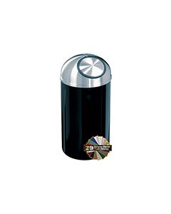 Glaro S1530 Mount Everest Dome Top Receptacle - 12 Gallon Capacity - 15" Dia. x 30" H - Satin Aluminum Cover