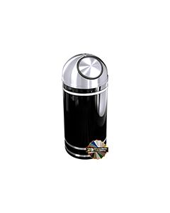 Glaro S1556 Monte Carlo Collection Dome Top Receptacle - 16 Gallon Capacity - 15" Dia. x 36" H - Satin Aluminum Accents